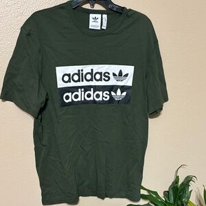Adidas Forest Green Tee with Dual Logo